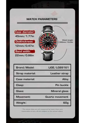 Reloj Lige 89191 Casino - Negro