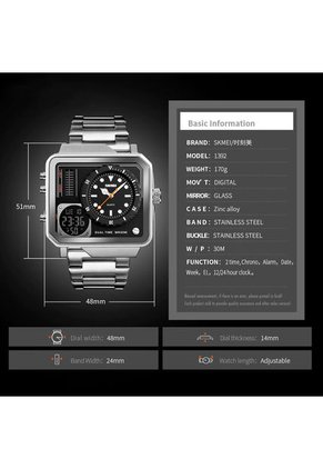 Reloj Skmei 1392 Dual Time - Plata