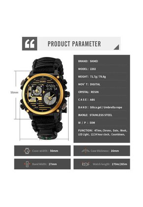 Reloj S-Shock Skmei Supervivencia 2202 - Negro