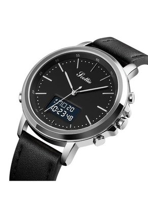 Reloj Scottie 1652 Dual Time Bisel Plata - Negro