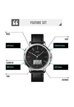 Reloj Scottie 1652 Dual Time Bisel Plata - Negro