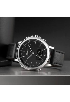 Reloj Scottie 1652 Dual Time Bisel Plata - Negro