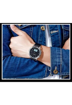 Reloj Scottie 1652 Dual Time Bisel Plata - Negro