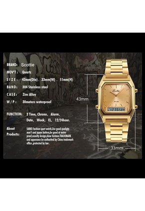 Reloj Scottie 1220 Clasico - Dorado