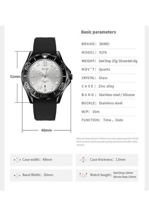 Reloj Casual Skmei 9276 Tablero Blanco - Negro