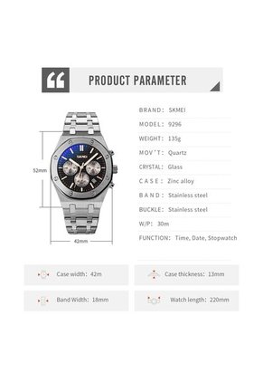 Reloj Skmei 9296 Cronógrafo - Plata