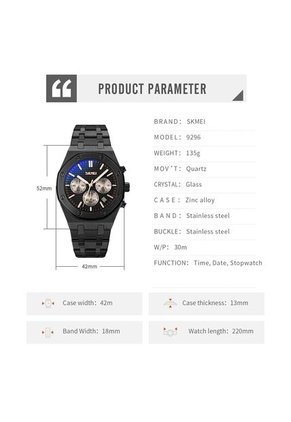 Reloj Skmei 9296 Cronógrafo - Negro