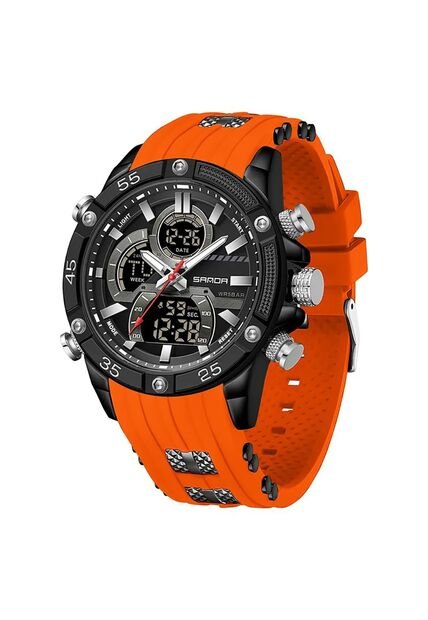 Reloj Hombre Sven 6162 Dual Time - Naranja