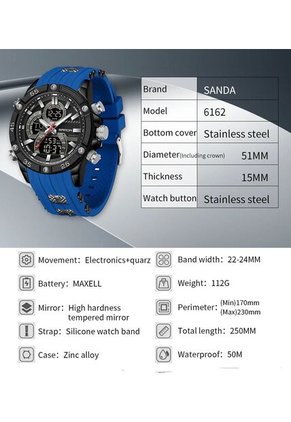 Reloj Hombre Sven 6162 Dual Time - Azul