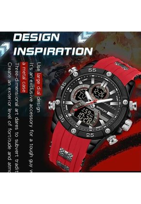 Reloj Hombre Sven 6162 Dual Time - Rojo