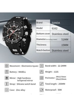 Reloj Hombre Sven 6162 Dual Time - Negro