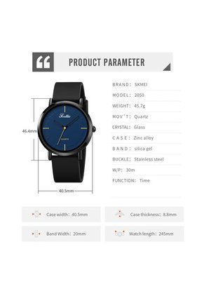 Reloj Scottie 2050 Minimalista Tablero Azul - Negro