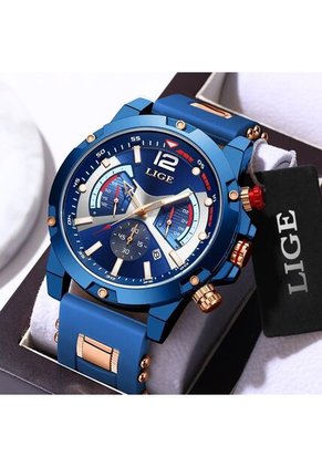 Reloj Lige 98135 Cronógrafo Tablero Azul - Azul