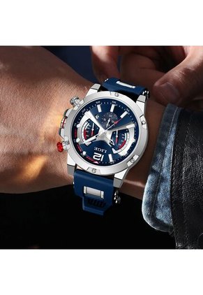 Reloj Lige 98135 Cronógrafo Tablero Azul - Plata