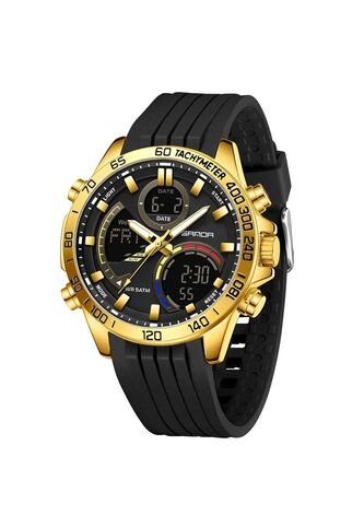 Reloj Sven 6269 Marco Dorado - Negro Vintage Accessories