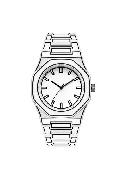 Reloj Print Time 501 Minimalista- Blanco