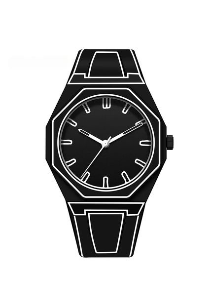 Reloj Print Time 502 Minimalista- Negro