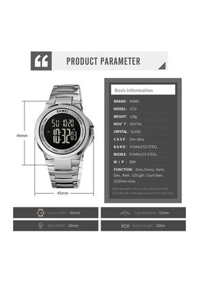 Reloj Skmei 1712 Digital Original - Plata