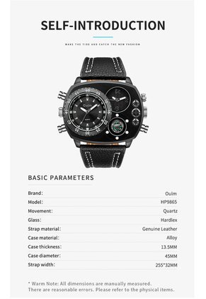 Reloj Hombre OULM 9865 - Negro