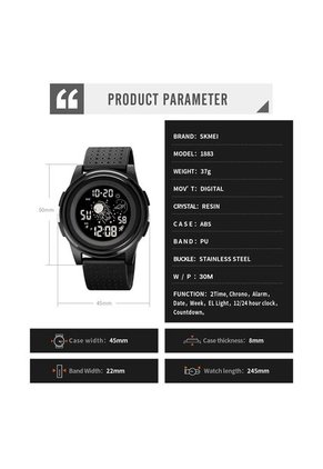 Reloj Skmei 1883 Digital Fondo Oscuro  - Negro