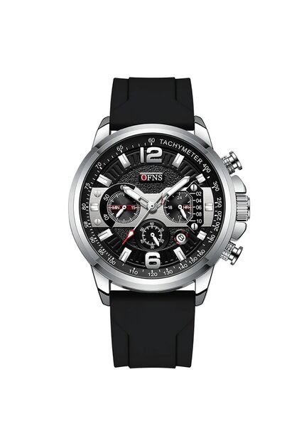 Reloj OFNS Original 1304 Cronógrafo Silicona - Plata