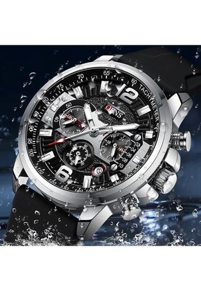 Reloj OFNS Original 1304 Cronógrafo Silicona - Plata