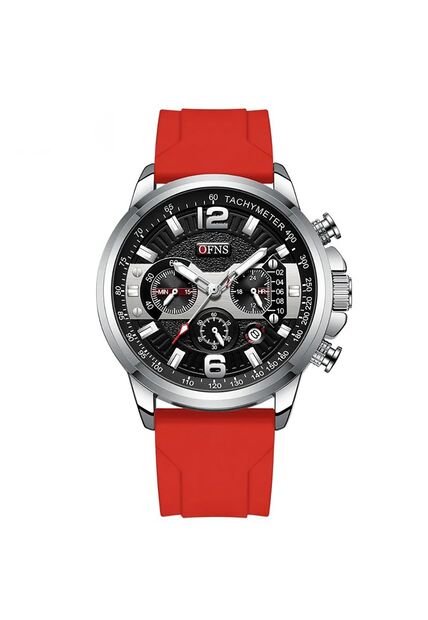Reloj OFNS Original 1304 Cronógrafo Silicona - Rojo