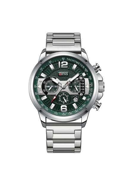 Reloj OFNS Original 1304 Cronógrafo Fondo Verde - Plata