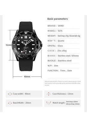 Reloj Casual Skmei 9276 Fondo Negro - Negro