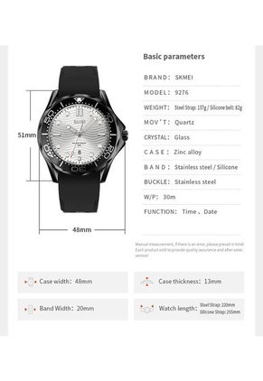 Reloj Casual Skmei 9276 Fondo Blanco - Negro