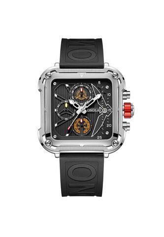 Reloj Onola 6831 Cronógrafo Caja Plateado - Negro Vintage Accessories