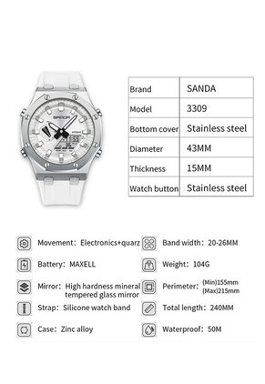 Reloj Hombre Sven 3309 Dual Time - Blanco