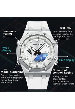 Reloj Hombre Sven 3309 Dual Time - Blanco