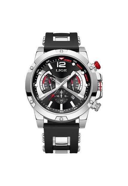 Reloj Lige 98135 Cronógrafo Tablero Negro - Plata
