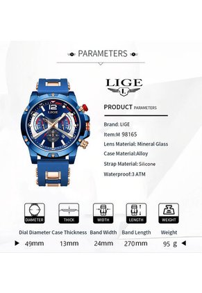 Reloj Lige 98135 Cronógrafo Tablero Azul - Azul