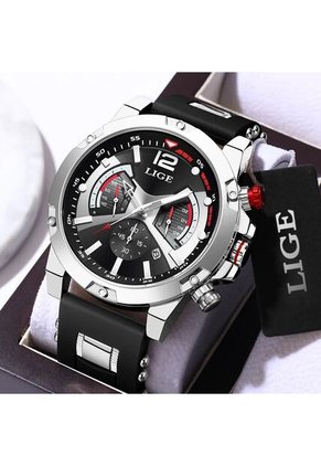 Reloj Lige 98135 Cronógrafo Tablero Negro - Plata