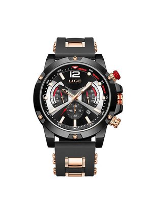 Reloj Lige 98135 Cronógrafo Tablero Negro - Negro