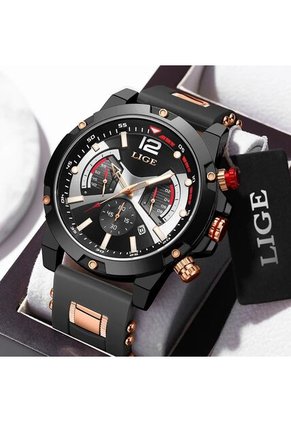 Reloj Lige 98135 Cronógrafo Tablero Negro - Negro