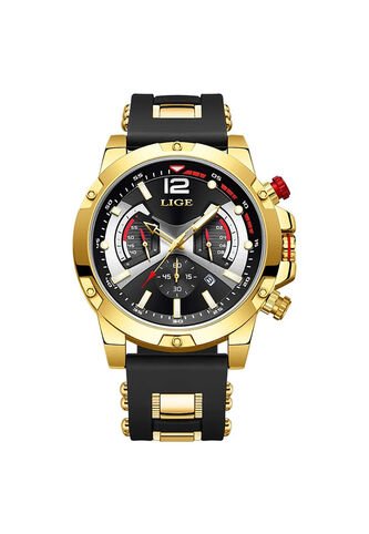 Reloj Lige 98135 Cronógrafo Tablero Negro - Dorado Vintage Accessories