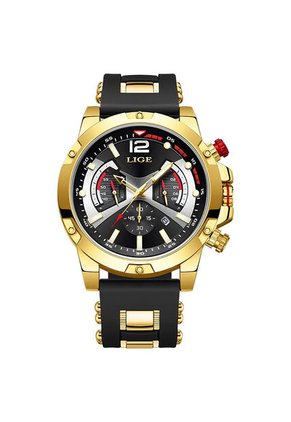 Reloj Lige 98135 Cronógrafo Tablero Negro - Dorado