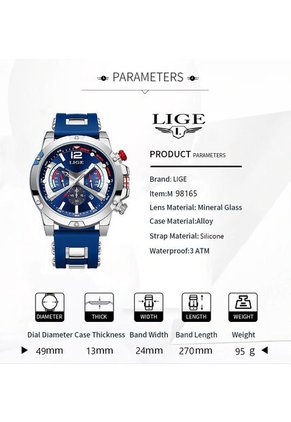 Reloj Lige 98135 Cronógrafo Tablero Azul - Plata