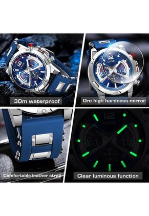 Reloj Lige 98135 Cronógrafo Tablero Azul - Plata