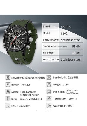 Reloj Hombre Sven 6162 Dual Time - Verde