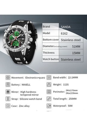 Reloj Hombre Sven 6162 Dual Time - Plata