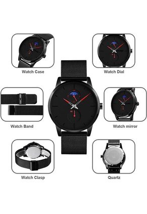 Reloj Scottie 9208 Lunar Punteros Rojo - Negro