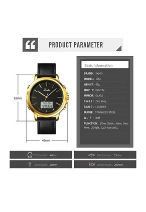 Reloj Scottie 1652 Dual Time Bisel Dorado - Negro