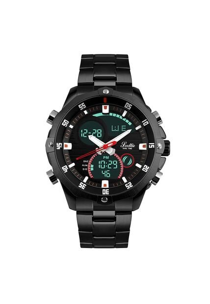 Reloj Scottie 1146 Dual Time - Negro