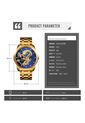 Reloj Skmei 9193 Dragon Dorado Fondo Azul de Vintage Accessories