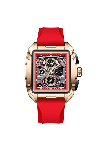 Reloj Lige 8981 Cronógrafo - Rojo