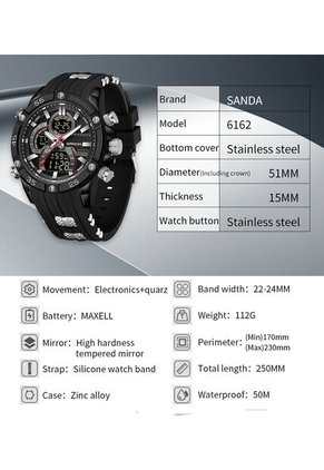 Reloj Hombre Sven 6162 Dual Time - Negro